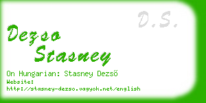 dezso stasney business card